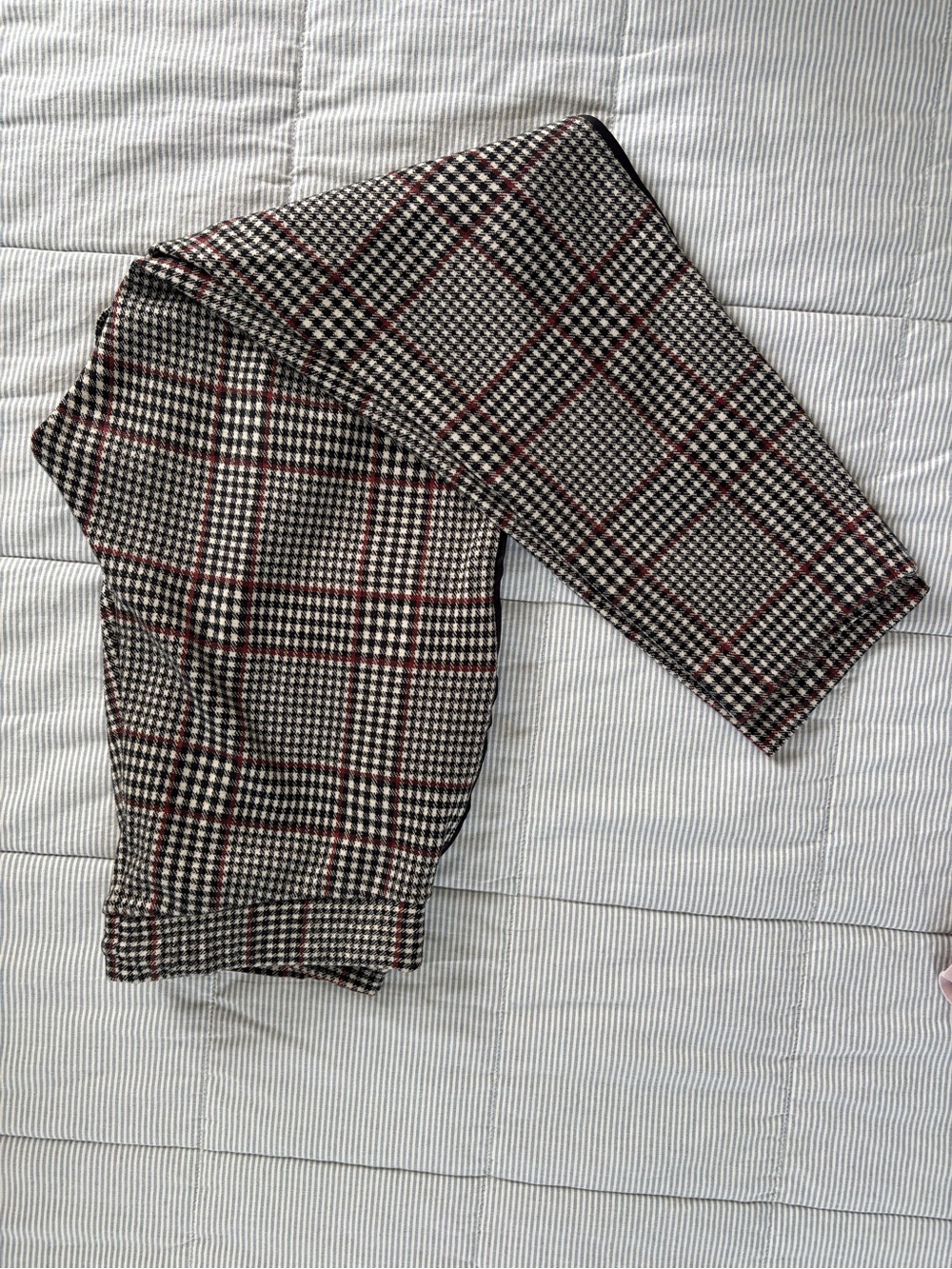 Anthropologie Plaid Trousers in Black, White & Red